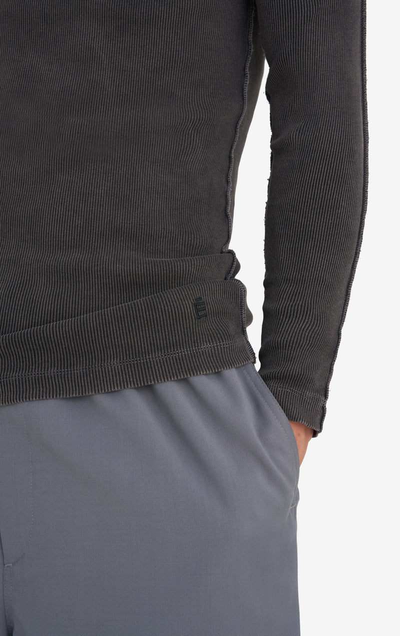 RIB LONGSLEEVE TEE SHIRT WASH XXS / BLACK