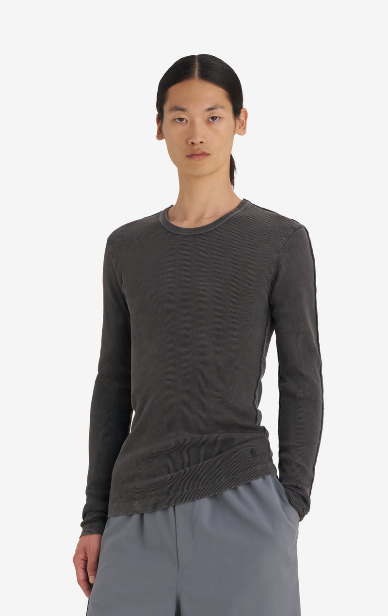 RIB LONGSLEEVE TEE SHIRT WASH XXS / BLACK