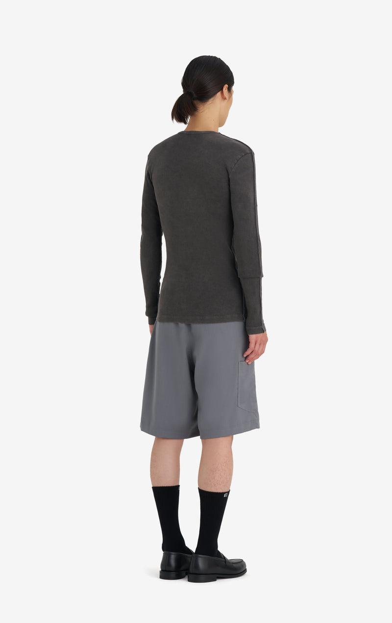 RIB LONGSLEEVE TEE SHIRT WASH XXS / BLACK