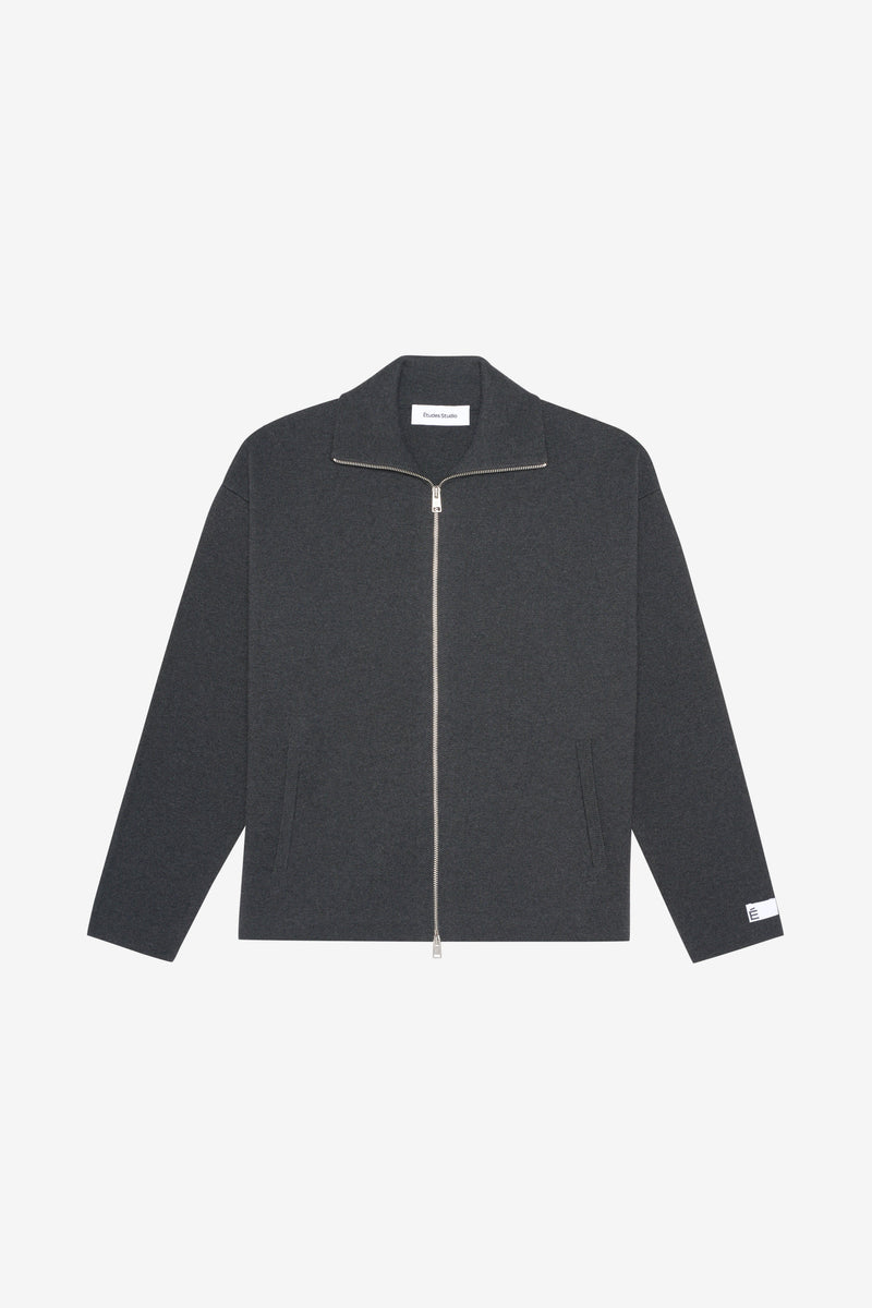 MILANO ZIP CARDIGAN CHARCOAL 1