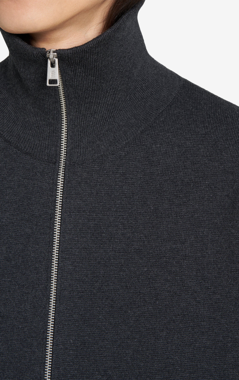 ÉTUDES STUDIO MILANO ZIP CARDIGAN CHARCOAL 2