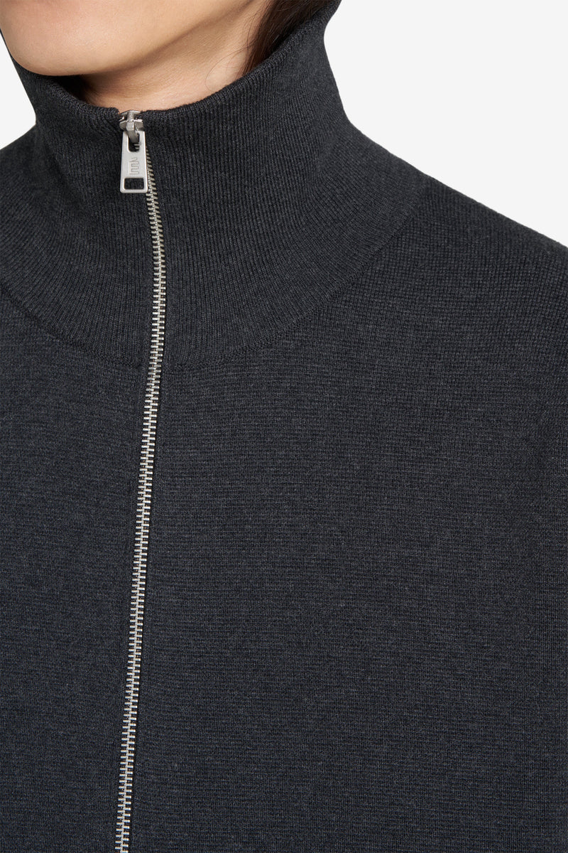 MILANO ZIP CARDIGAN CHARCOAL 5
