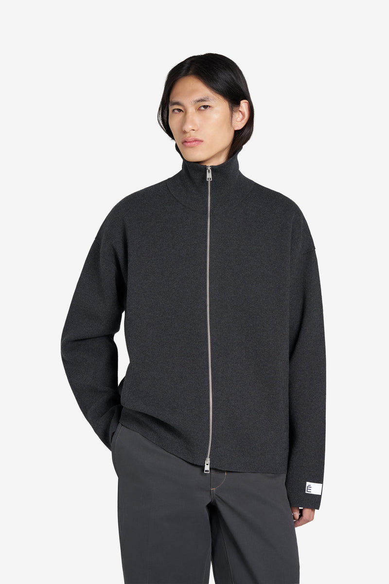 MILANO ZIP CARDIGAN CHARCOAL 2