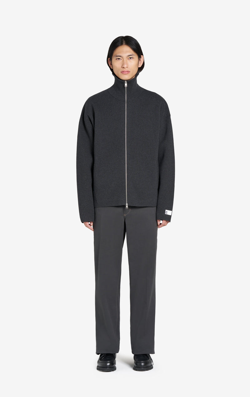 ÉTUDES STUDIO MILANO ZIP CARDIGAN CHARCOAL 3