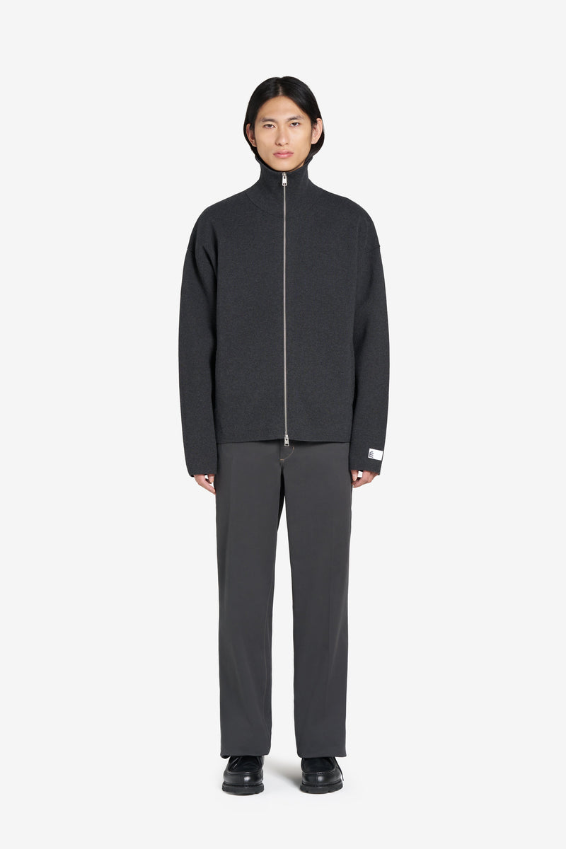 MILANO ZIP CARDIGAN CHARCOAL 3