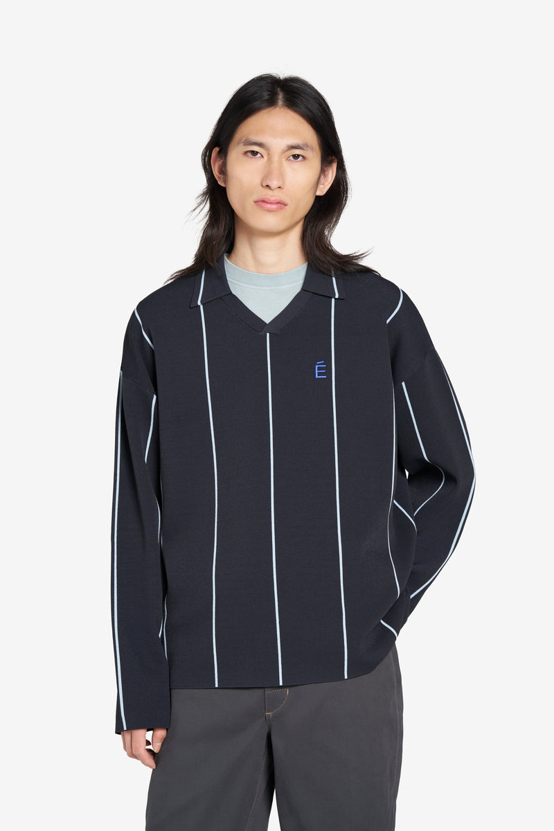 SOCCER LONG SLEEVES STRIPED NAVY 2