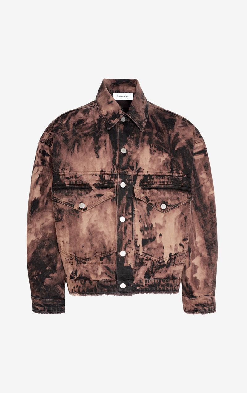ÉTUDES STUDIO LOOSE DENIM JACKET BLEACH BROWN 1