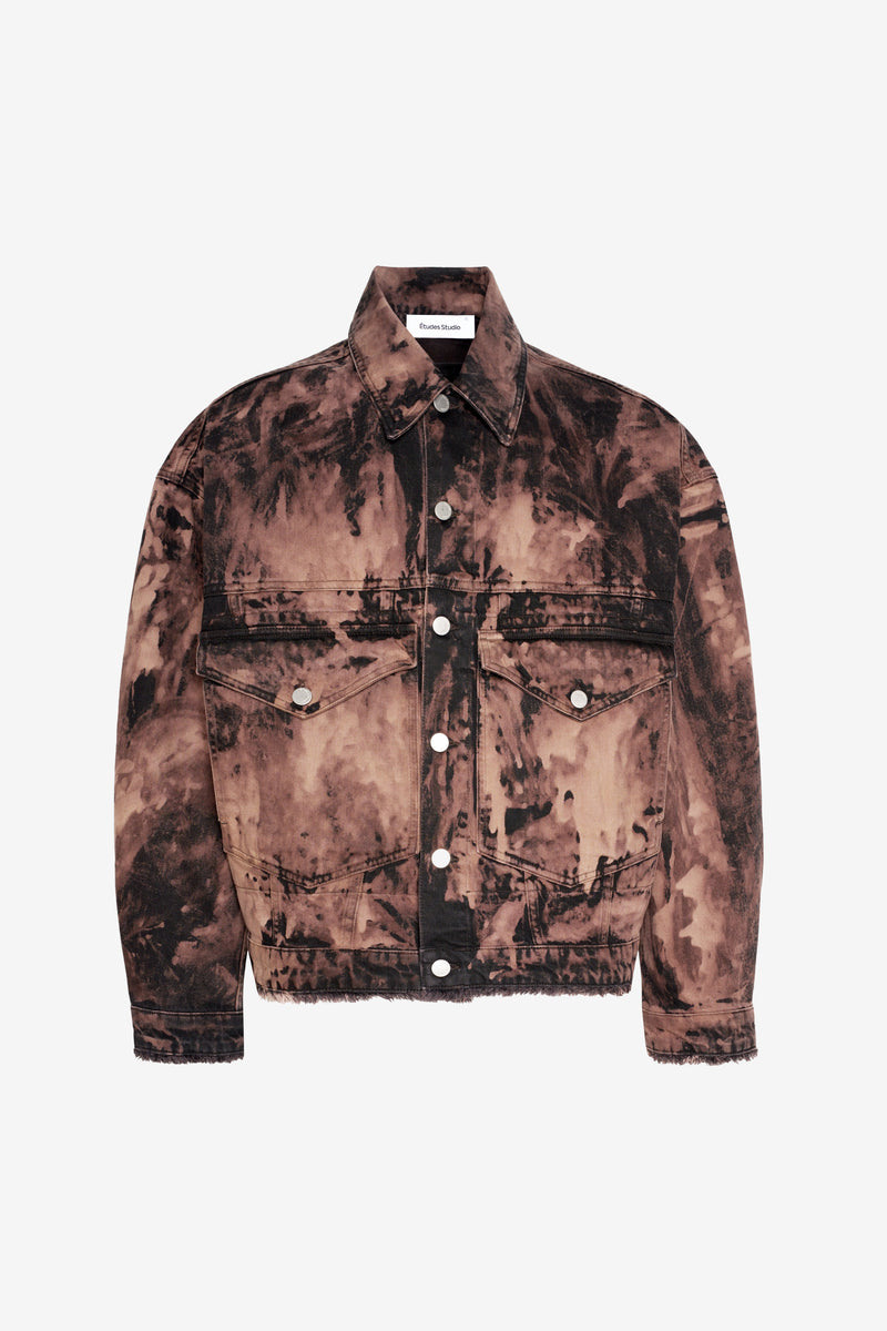 LOOSE DENIM JACKET BLEACH BROWN 1