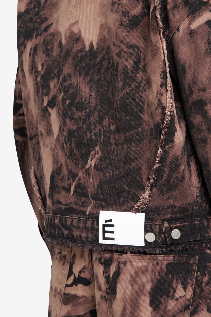 LOOSE DENIM JACKET BLEACH BROWN 6