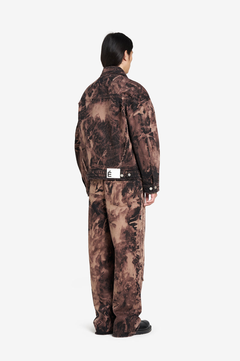 LOOSE DENIM JACKET BLEACH BROWN 5