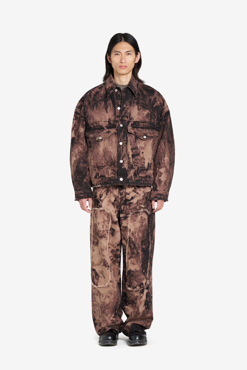 LOOSE DENIM JACKET BLEACH BROWN 4