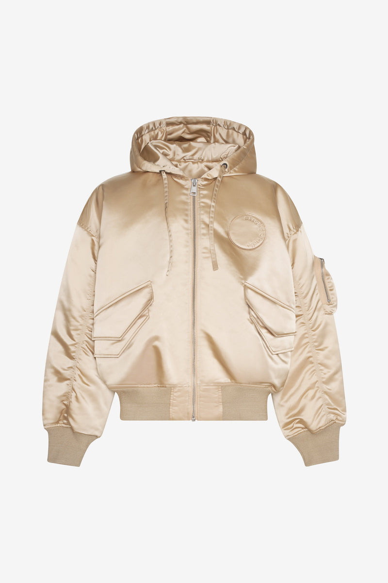 OVERSIZED BOMBER JACKET CREAM 1
