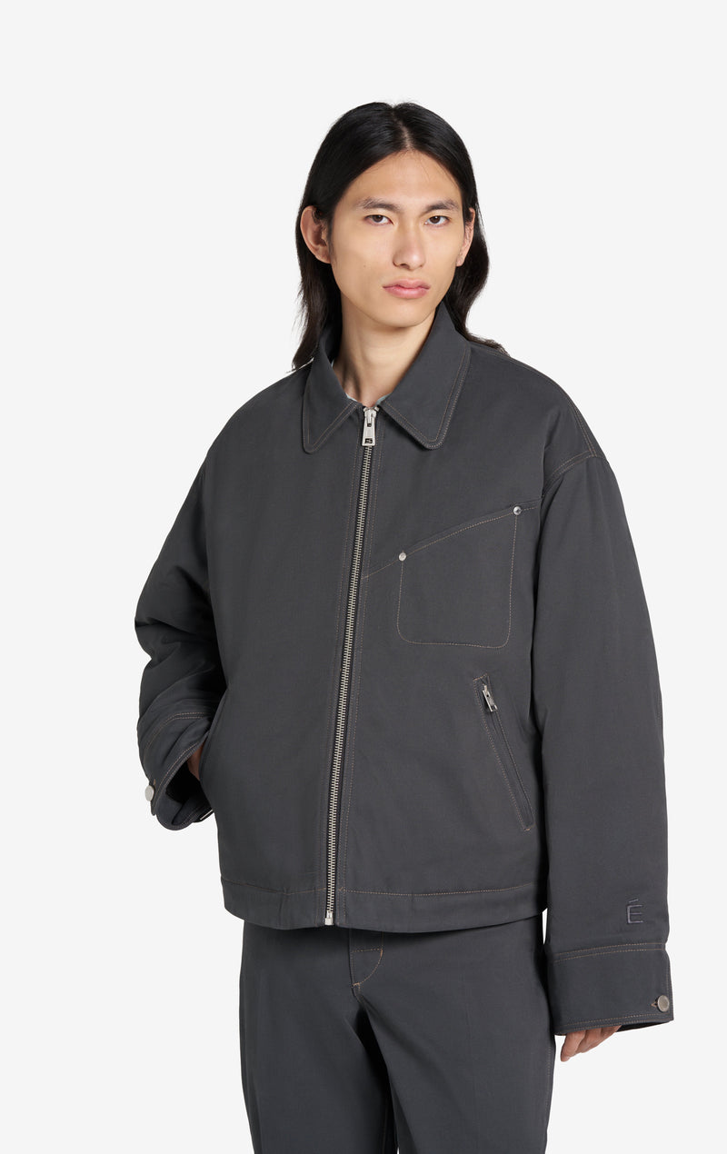 ÉTUDES STUDIO BOXY ZIPPED JACKET DK GREY 2