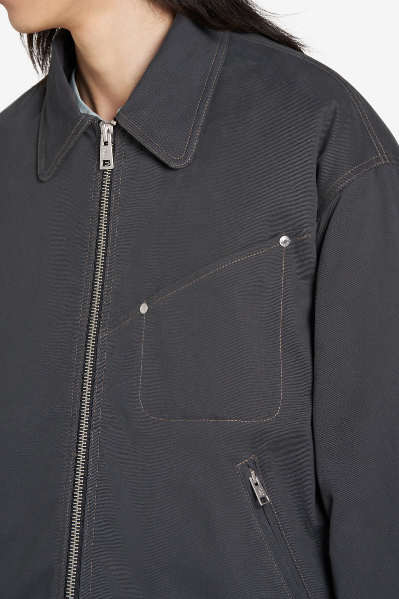 BOXY ZIPPED JACKET DK GREY 4