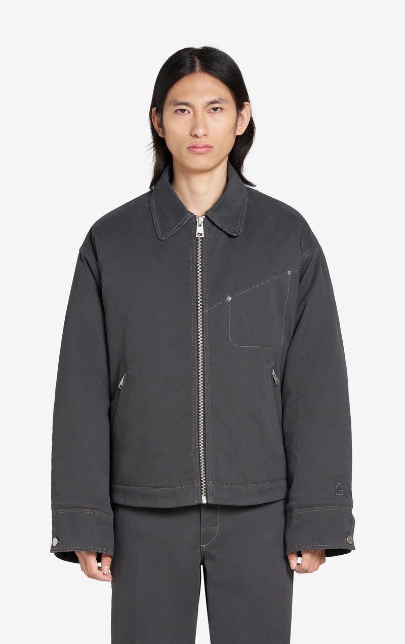 BOXY ZIPPED JACKET 42 / DK GREY