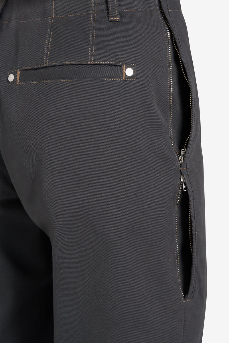 CHINO ZIP PANTS DK GREY 4