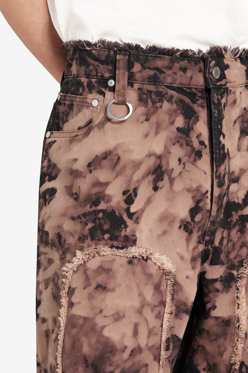LOOSE JEANS PATCH BLEACH BROWN 5