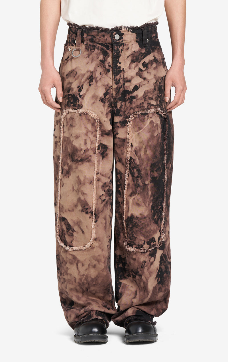 LOOSE JEANS PATCH BLEACH 42 / BROWN