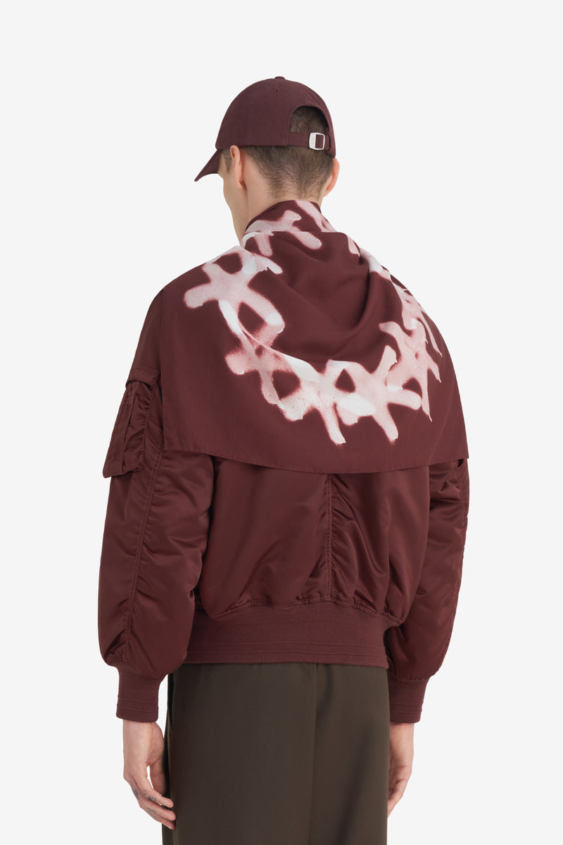 BANDANA SPRAY STARS DK RED 3