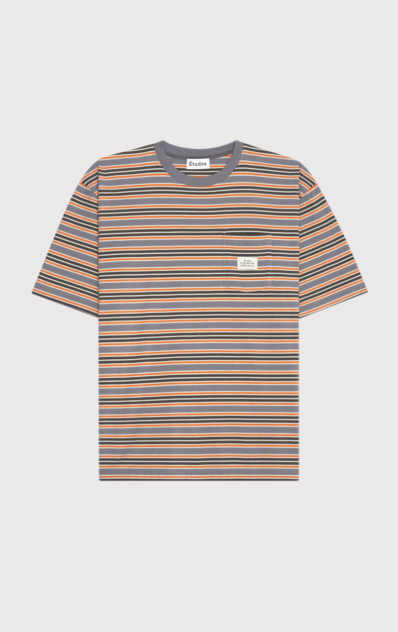 ÉTUDES EXIT STRIPED ORANGE T-SHIRTS 1
