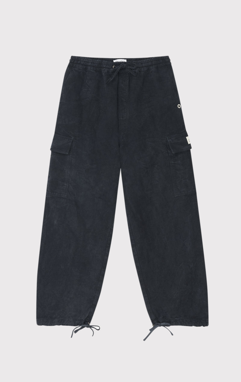 ÉTUDES FORUM PANTALON NOIR FROISSÉ EN TOILE 1