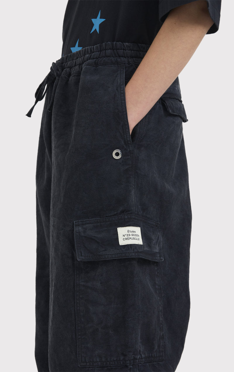 ÉTUDES FORUM PANTALON NOIR FROISSÉ EN TOILE 2