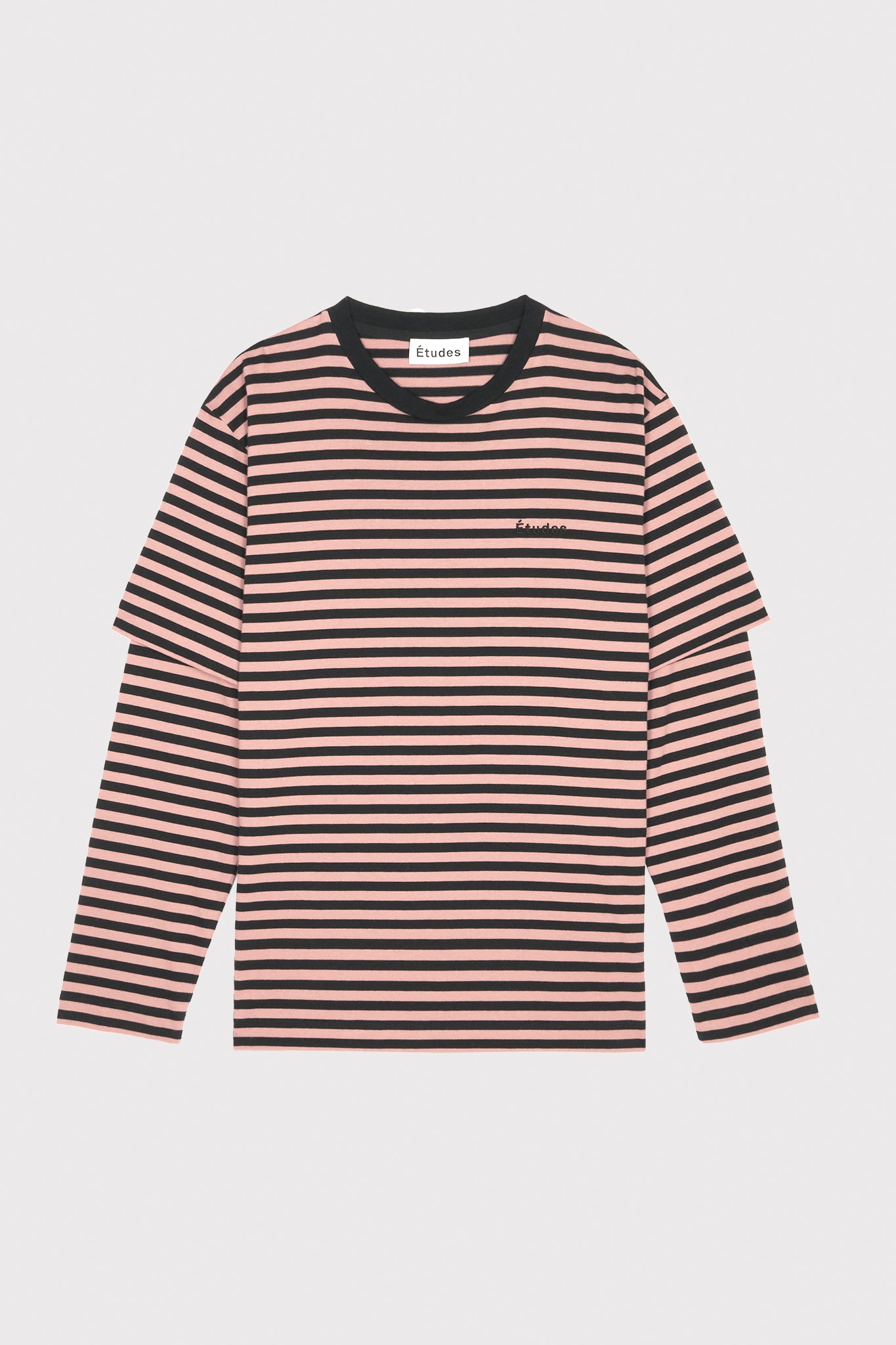 ÉTUDES GOUDRON N22 PINK BLACK STRIPED T-SHIRTS 2