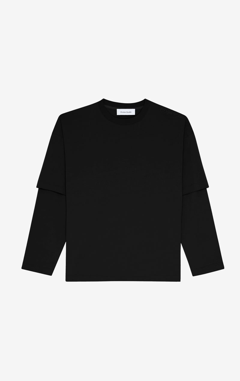 ETUDES STUDIO DOUBLE SLEEVE TEE SHIRT BLACK 1