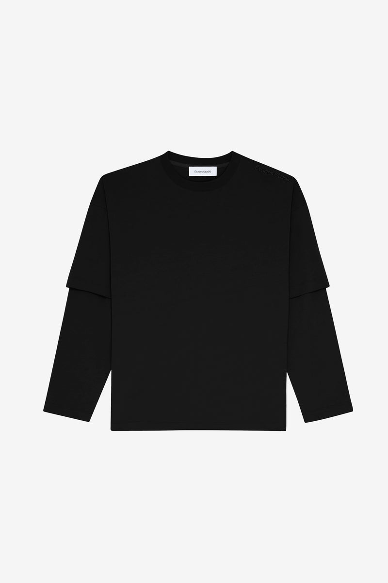 DOUBLE SLEEVE TEE SHIRT BLACK BLACK 1