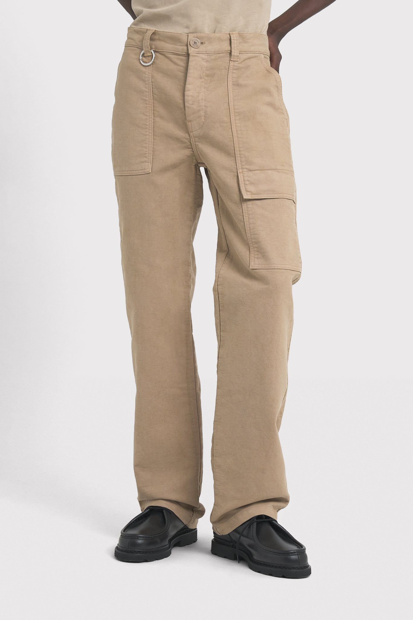 ÉTUDES GRAVURE TWILL DYED SAND USED TROUSERS 4