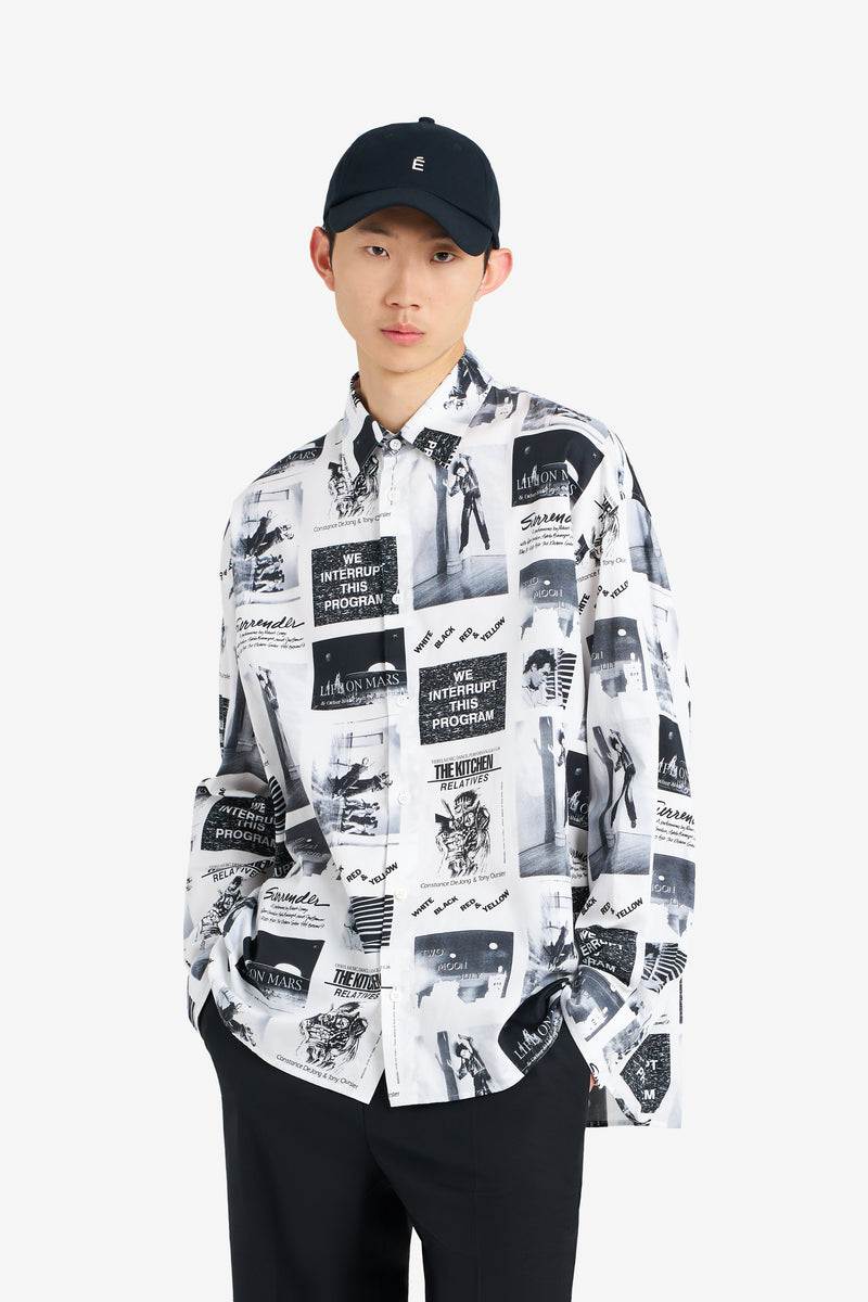 OVERSIZE SHIRT ALL OVER PRINT THE KITCHEN WHITE BLANC 3
