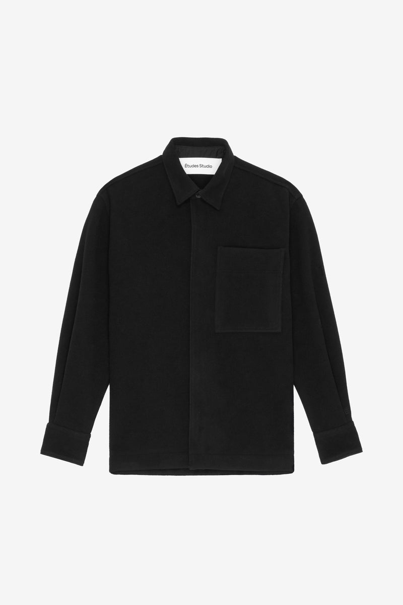 WOOL OVERSHIRT BLACK NOIR 1