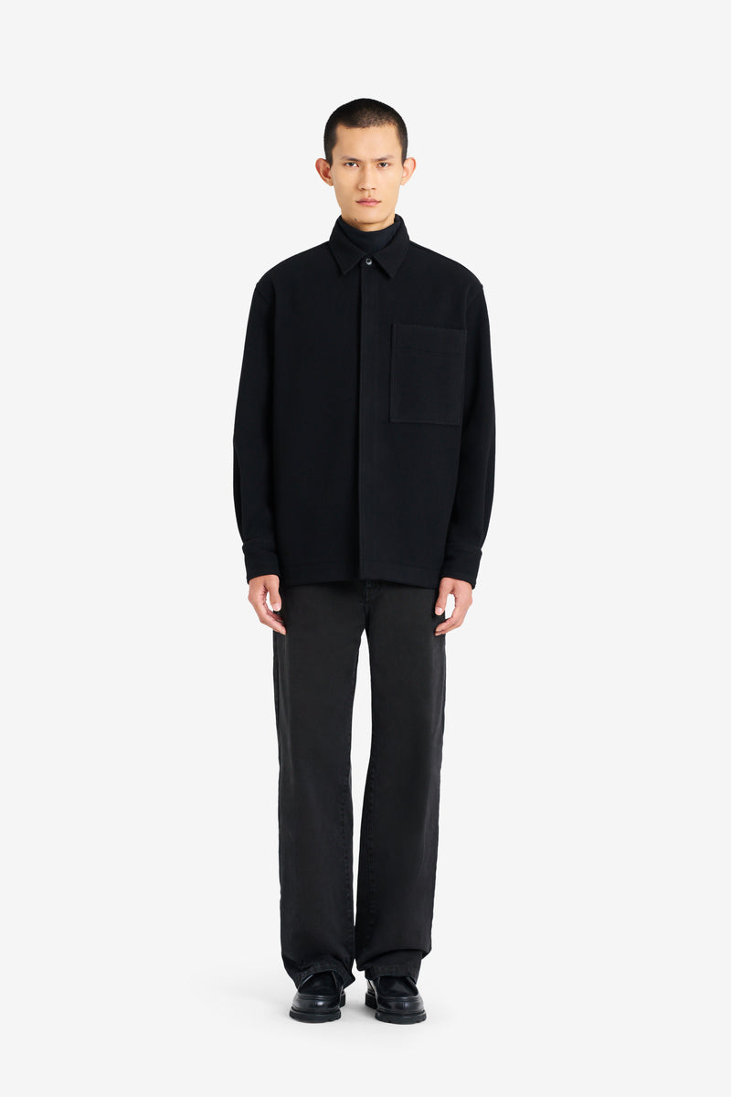 WOOL OVERSHIRT BLACK NOIR 2