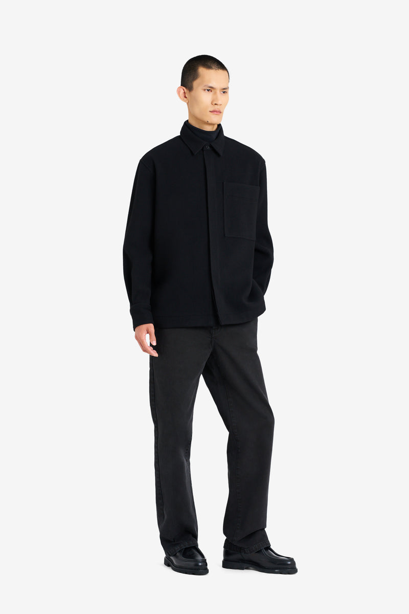WOOL OVERSHIRT BLACK NOIR 4