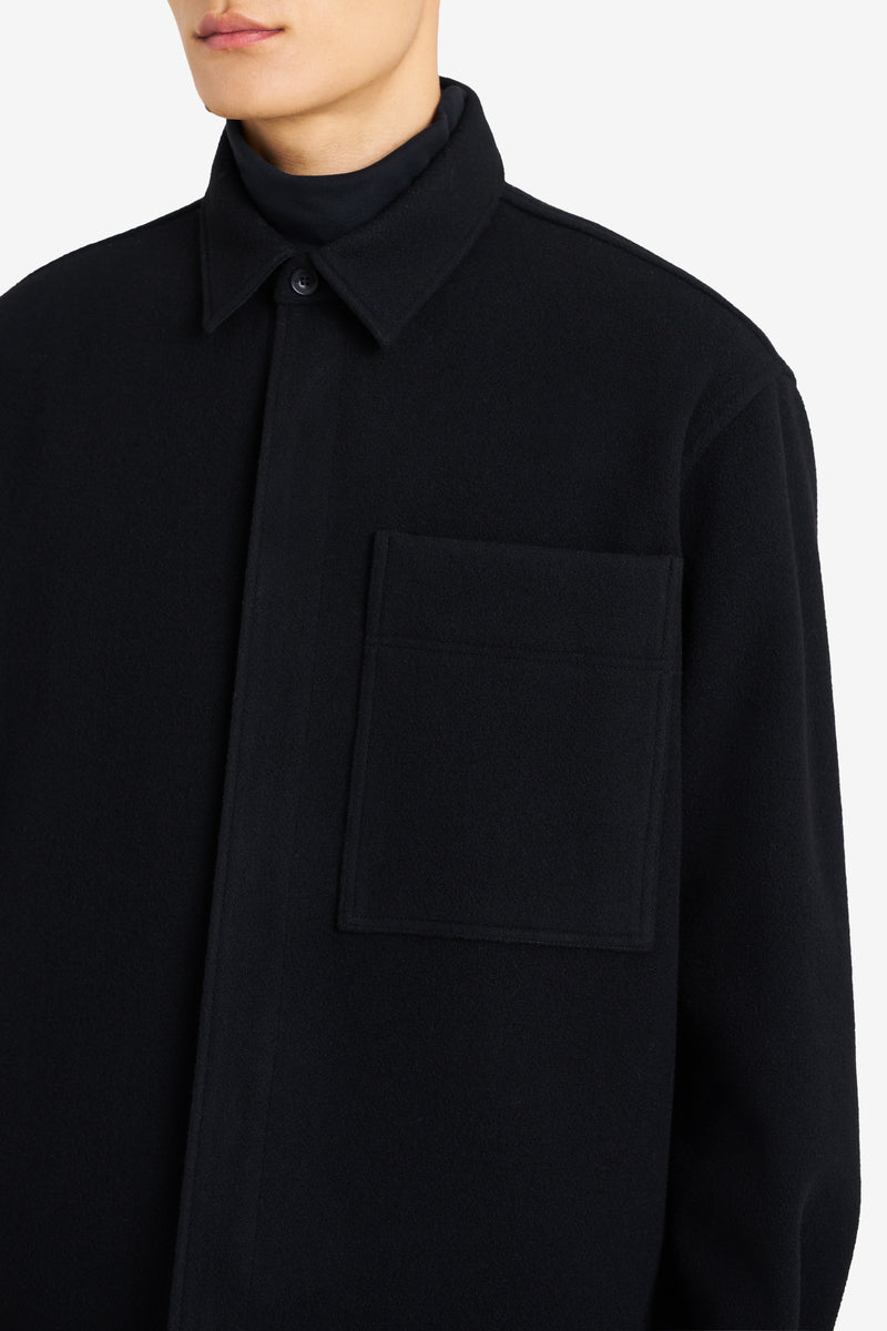 WOOL OVERSHIRT BLACK NOIR 5