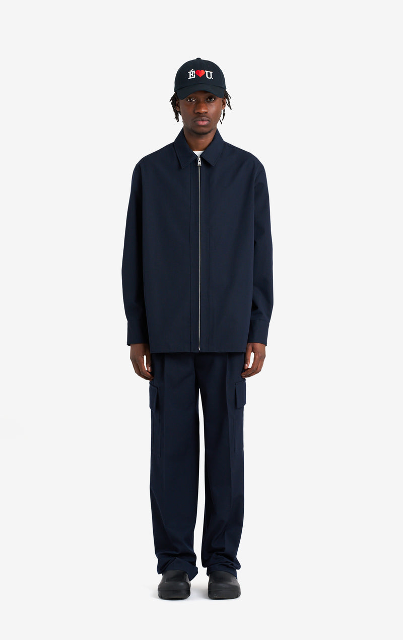 ETUDES STUDIO WOOL ZIPPED OVERSHIRT NAVY 2