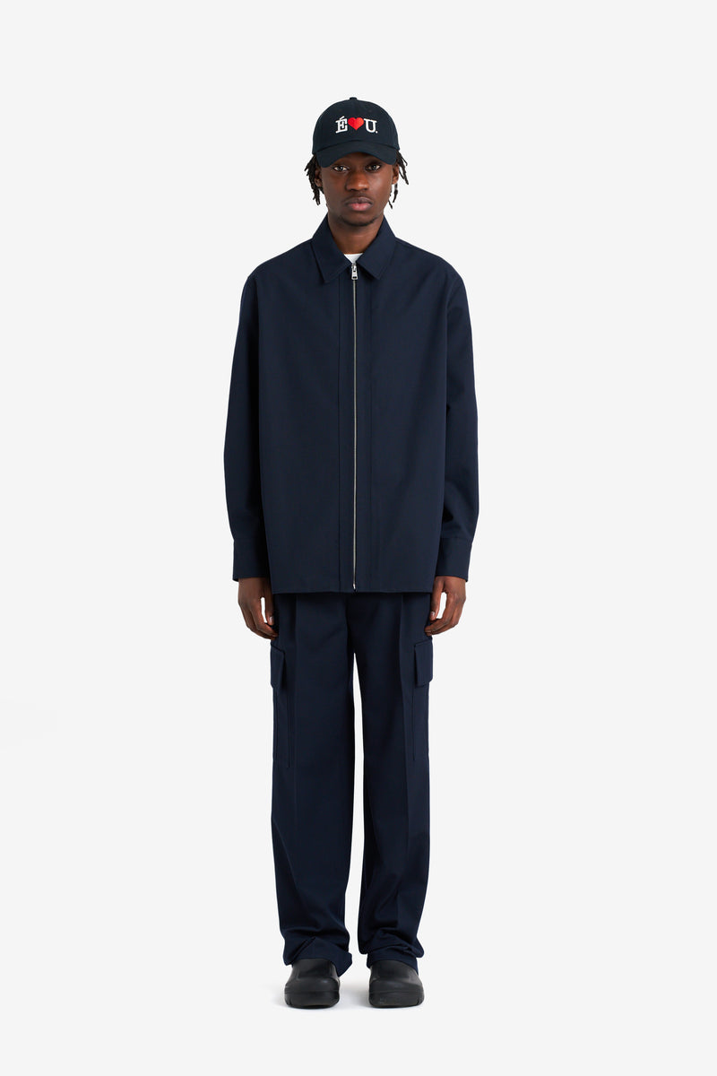 WOOL ZIPPED OVERSHIRT NAVY NAVY 2