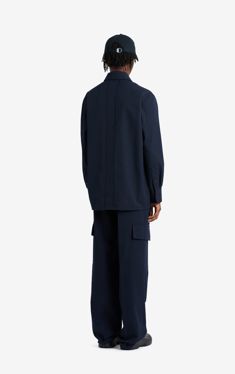 ETUDES STUDIO WOOL ZIPPED OVERSHIRT NAVY 3
