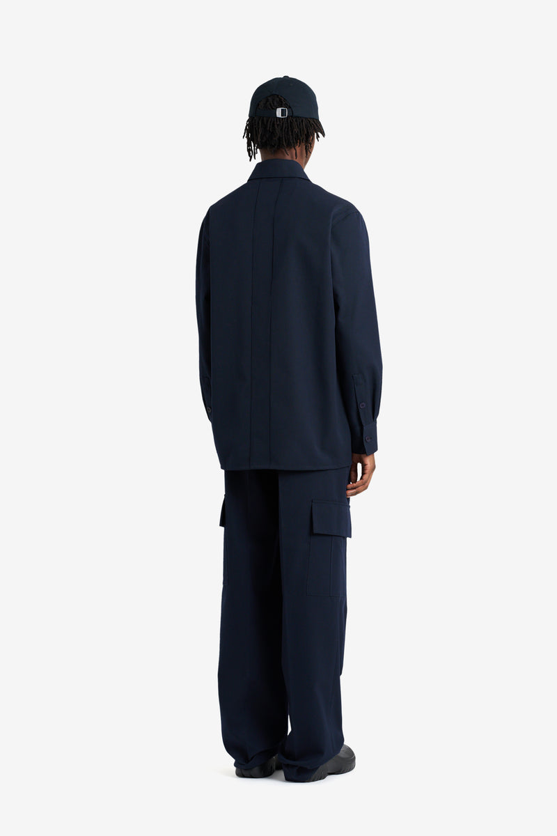 WOOL ZIPPED OVERSHIRT NAVY NAVY 3