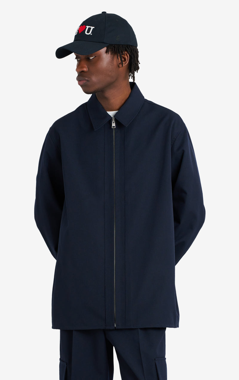 ETUDES STUDIO WOOL ZIPPED OVERSHIRT NAVY 4