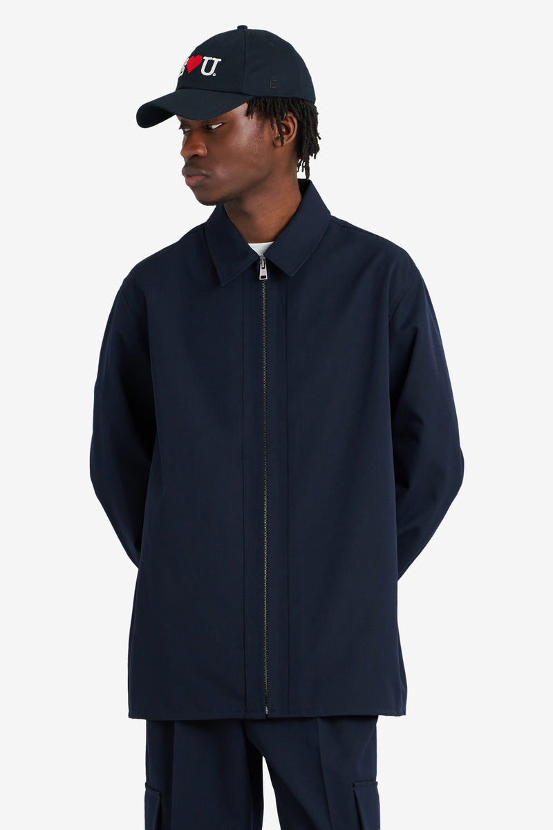 WOOL ZIPPED OVERSHIRT NAVY NAVY 4