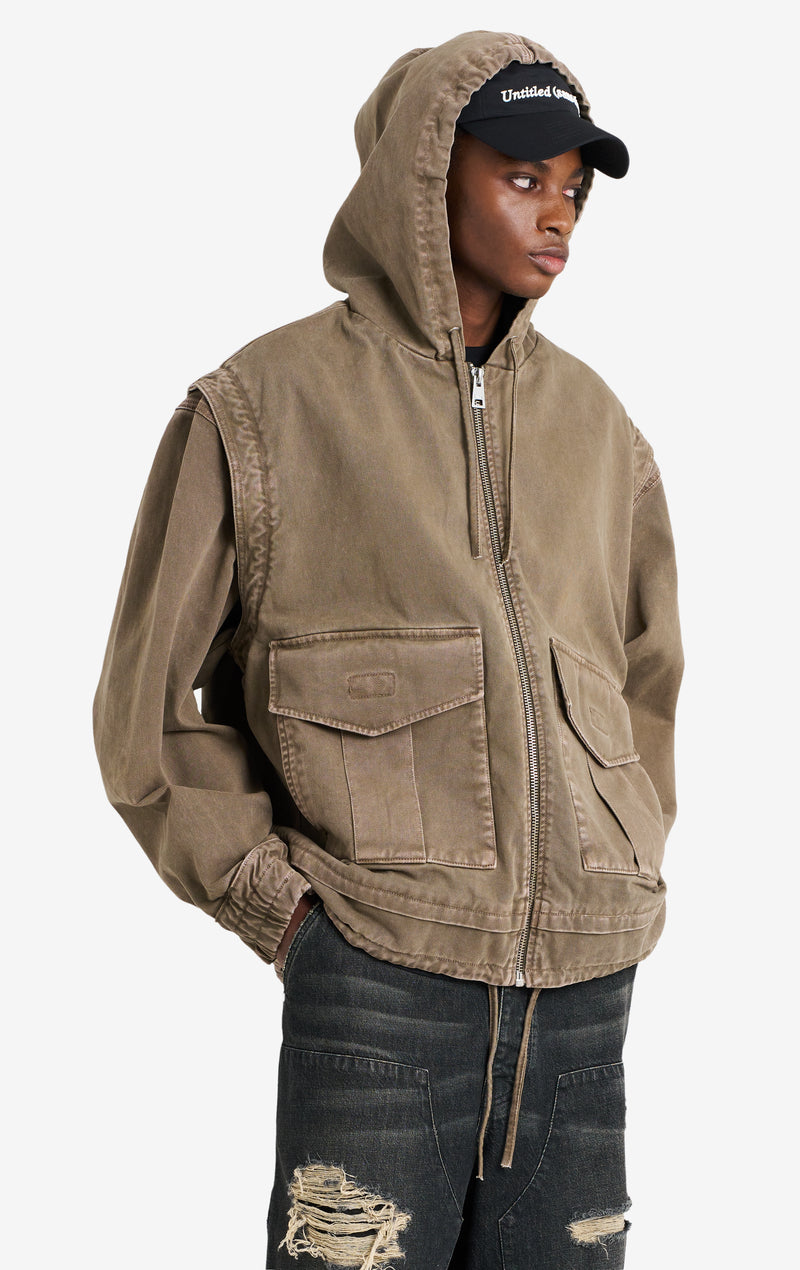 ETUDES STUDIO HOODIE DENIM JACKET TAN 3