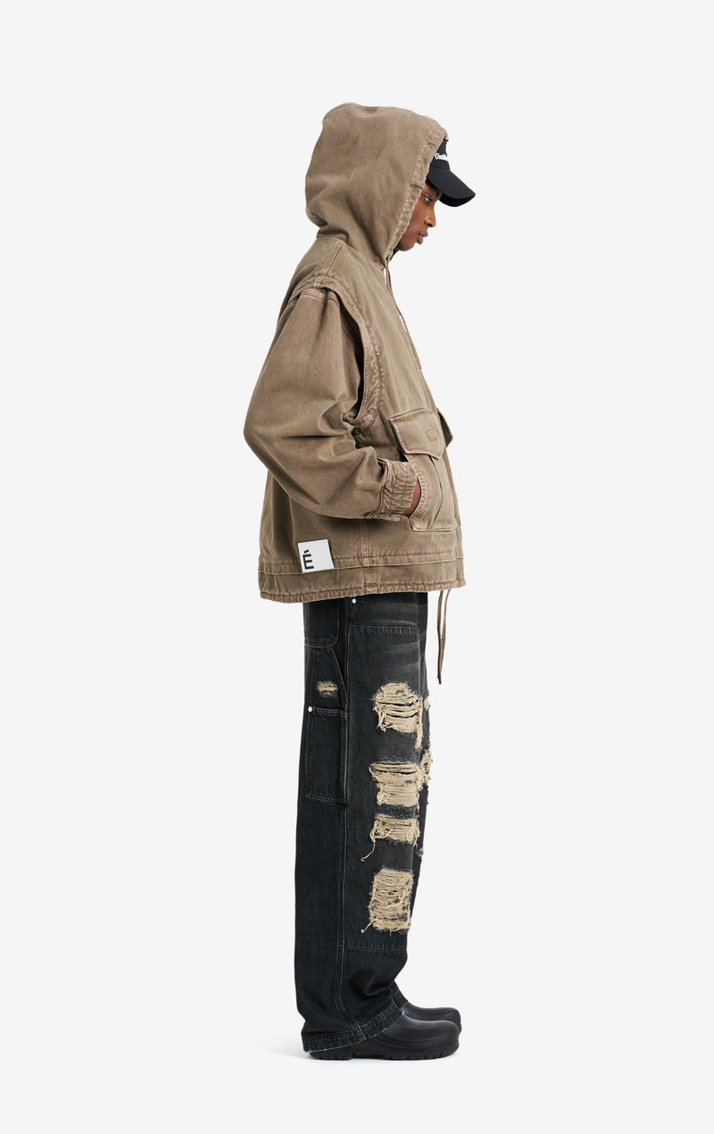 ETUDES STUDIO HOODIE DENIM JACKET TAN 4
