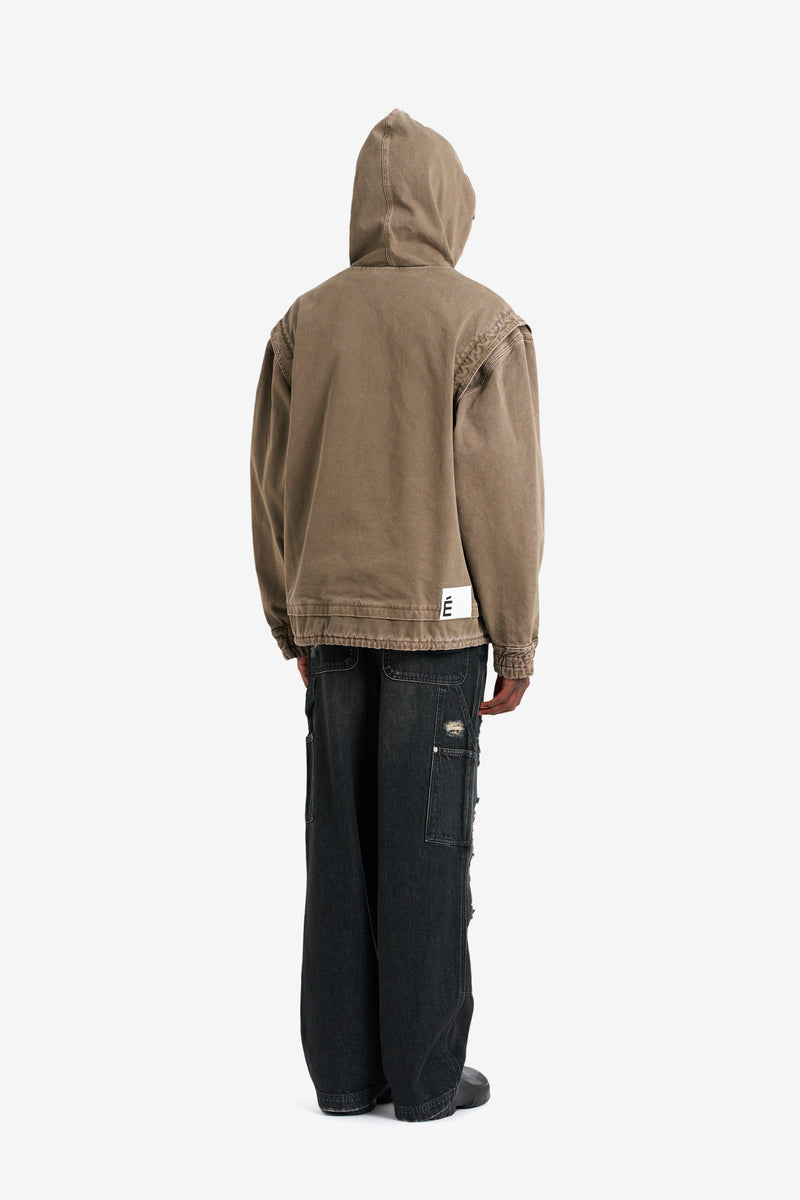 HOODIE DENIM JACKET TAN TAN 7