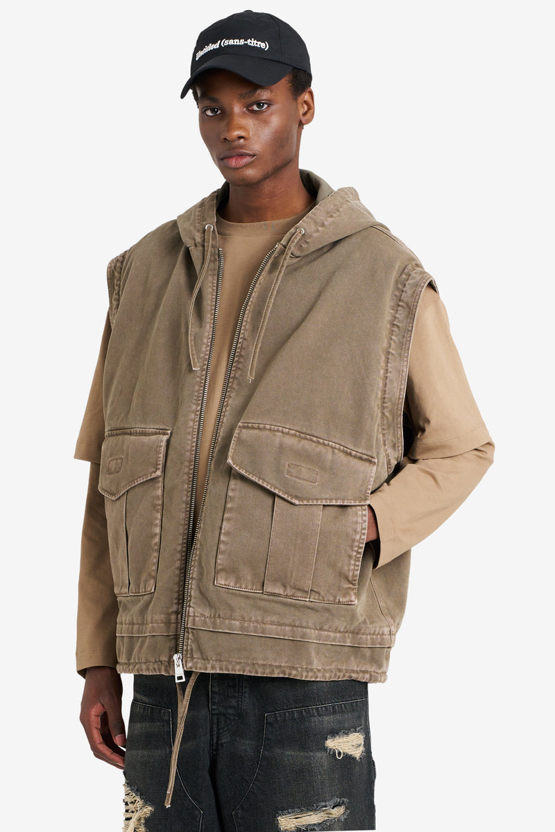 HOODIE DENIM JACKET TAN TAN 8