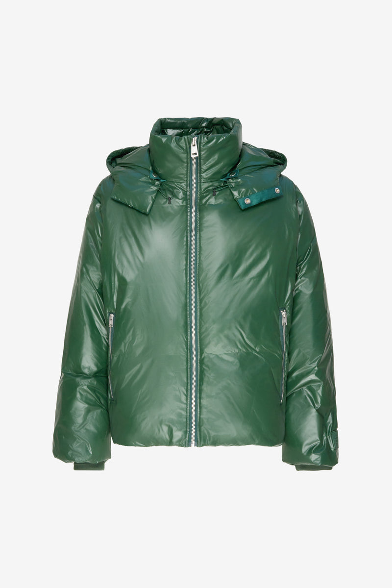BOXY DOWN JACKET SHINY GREEN GREEN 1