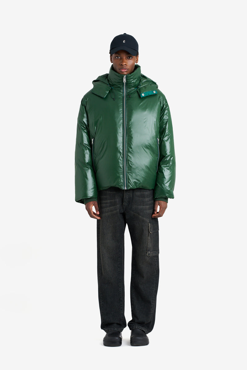 BOXY DOWN JACKET SHINY GREEN GREEN 2