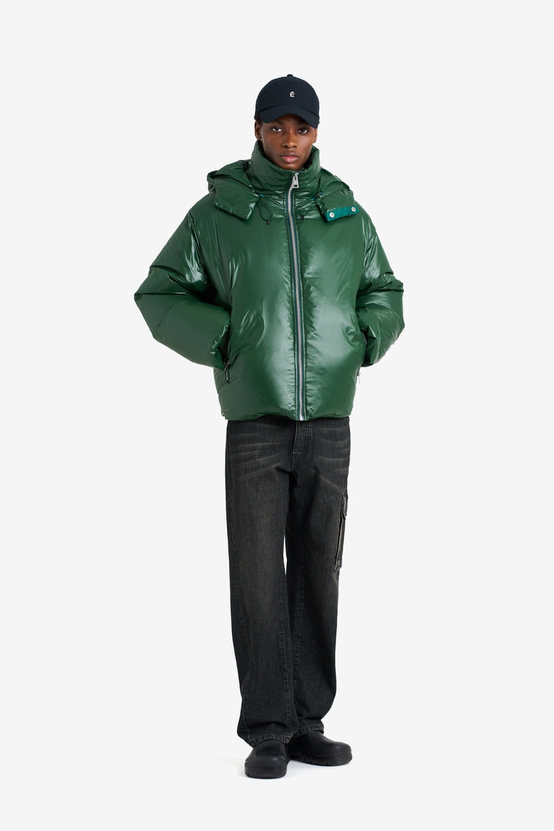 BOXY DOWN JACKET SHINY GREEN GREEN 3