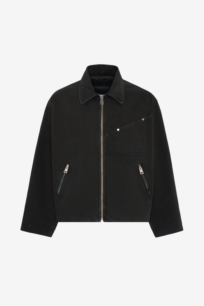 BOXY ZIPPED JACKET BLACK NOIR 1