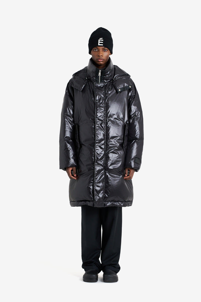 LONG DOWN PARKA SHINY BLACK NOIR 2